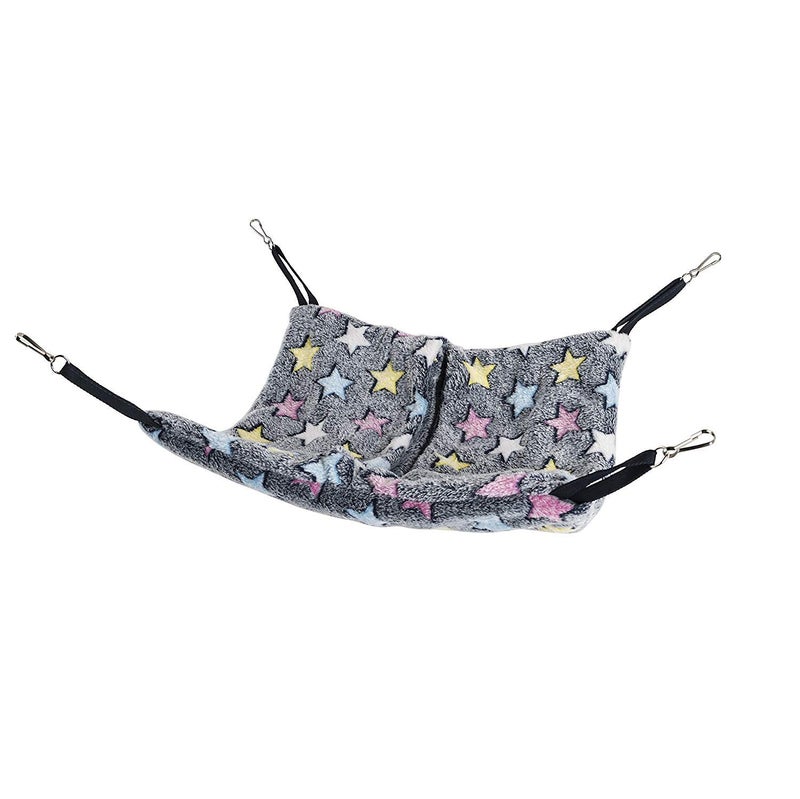 Niteangel Hanging Hammock Nap Sack Swing Bag Pet Sleeper for Ferret Rat Sugar Glider and Other Small Animals (Blue, Star) - Image 2